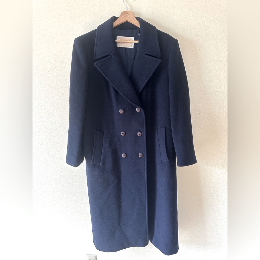 Elegant Vintage Pendleton Navy Double-Breasted Women's Coat size 16